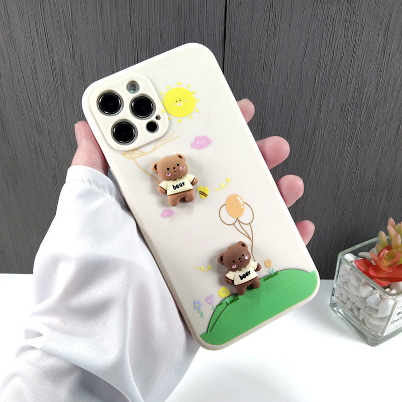Suitable For Iphone12 Three-dimensional Brown