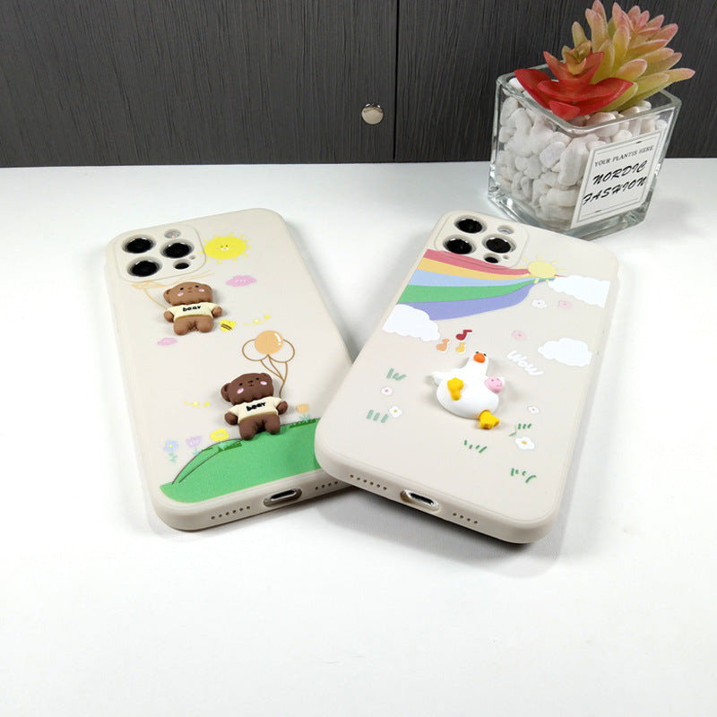Suitable For Iphone12 Three-dimensional Brown