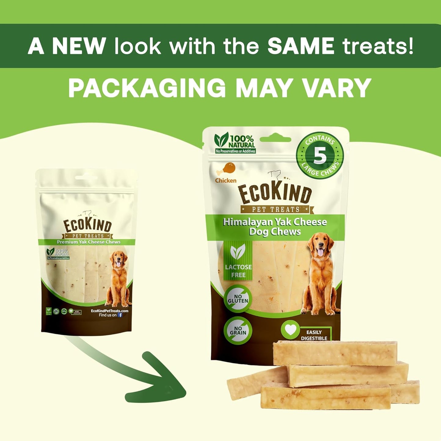 Peanut Butter Flavor Gold Yak Chews for Large