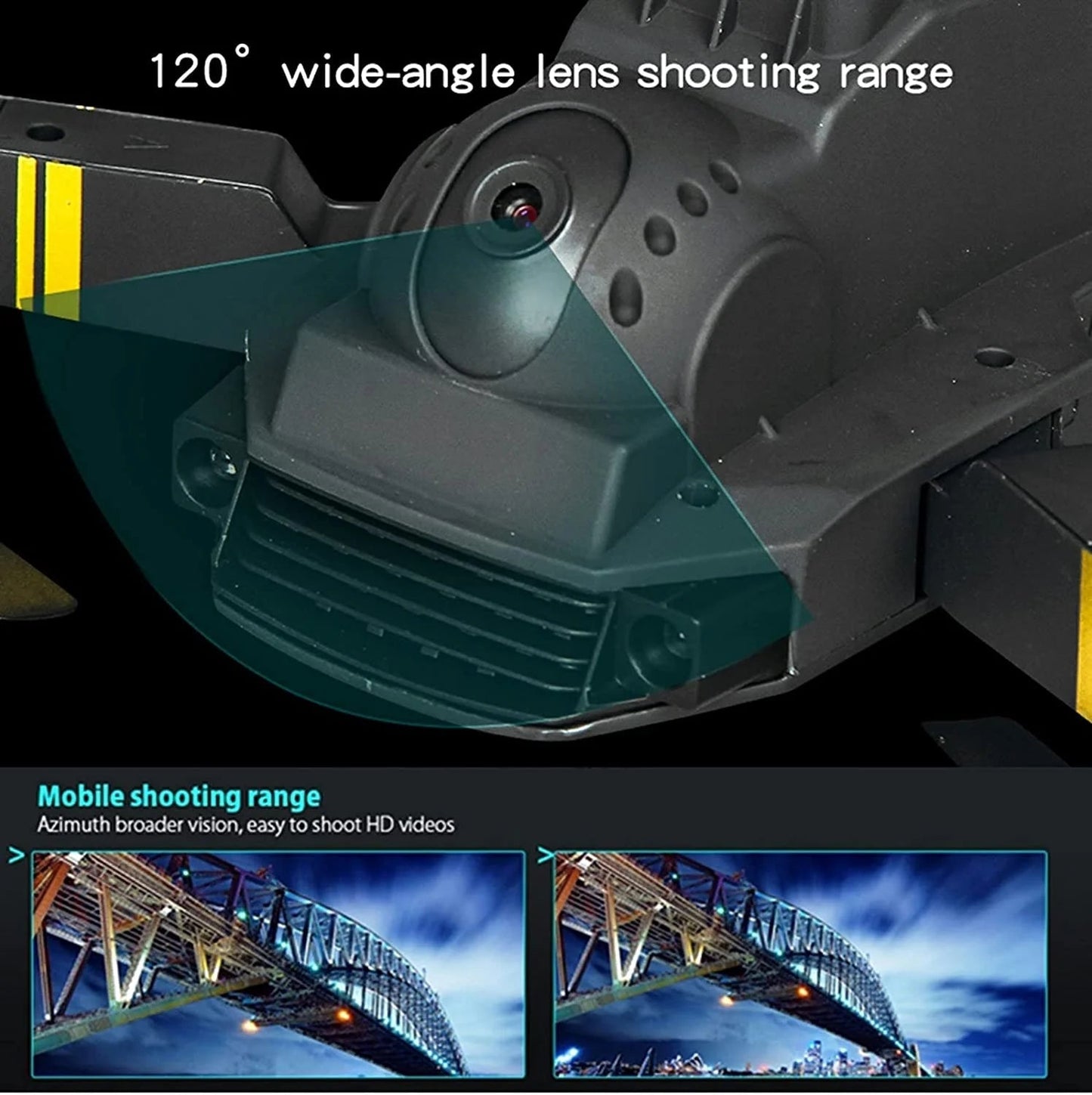 4K HD Dual Camera RC FPV WiFi Portable Wide Angle