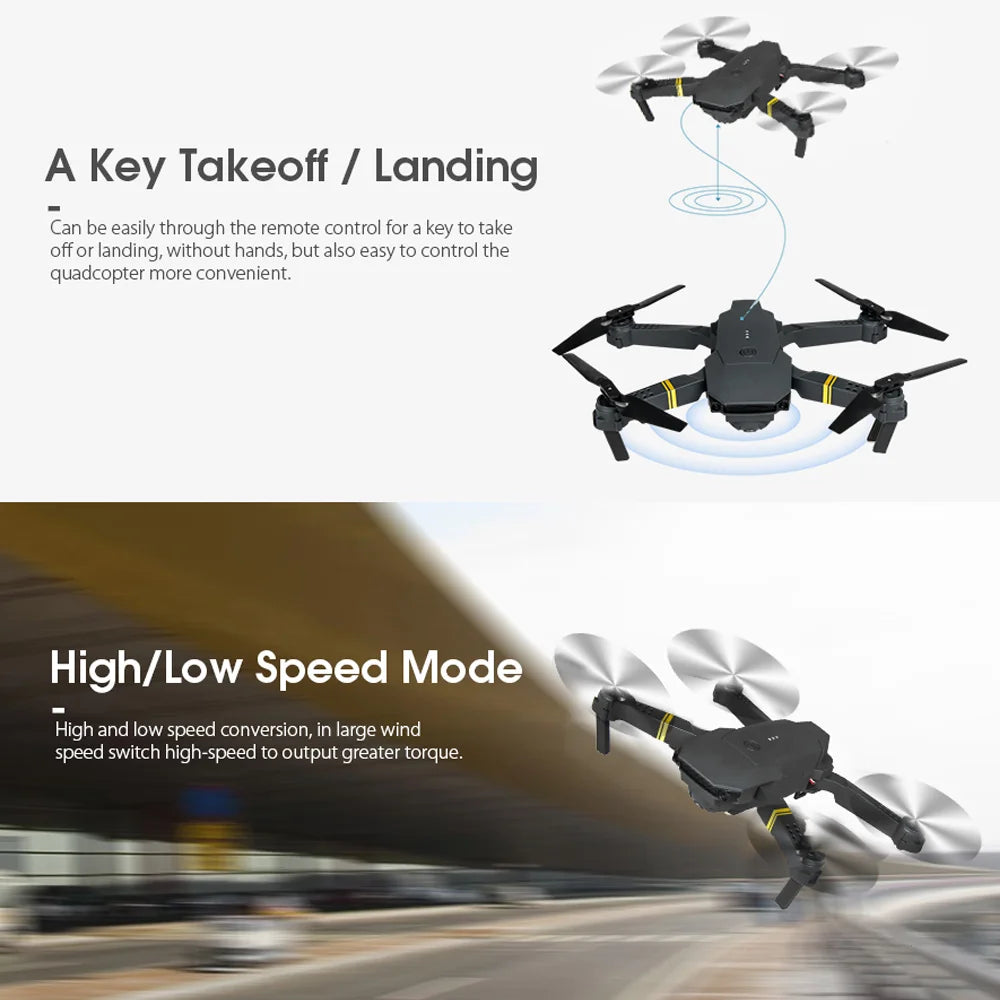 4K HD Dual Camera RC FPV WiFi Portable Wide Angle