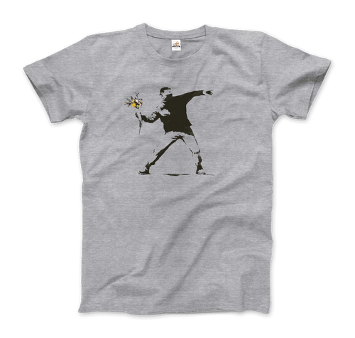 Banksy Flower Thrower Artwork T-Shirt-0