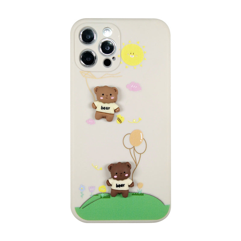 Suitable For Iphone12 Three-dimensional Brown