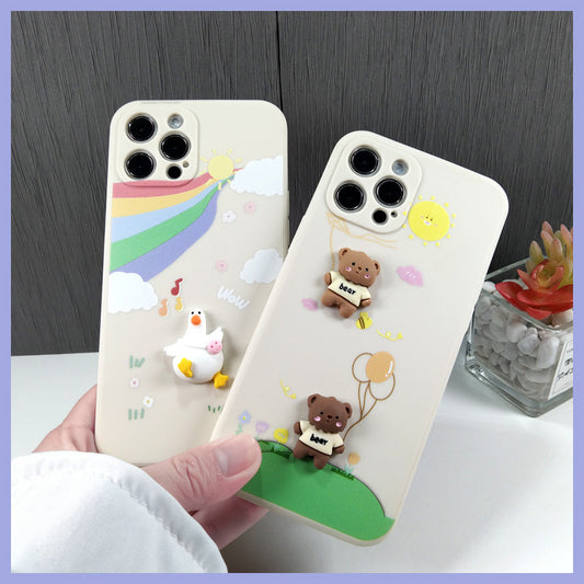 Suitable For Iphone12 Three-dimensional Brown