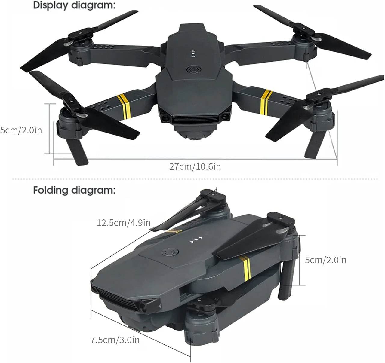 4K HD Dual Camera RC FPV WiFi Portable Wide Angle