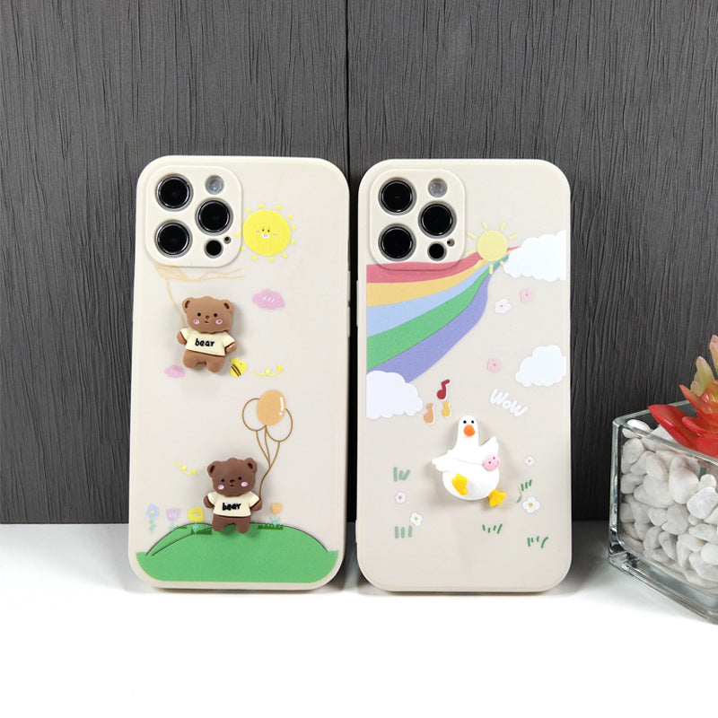 Suitable For Iphone12 Three-dimensional Brown