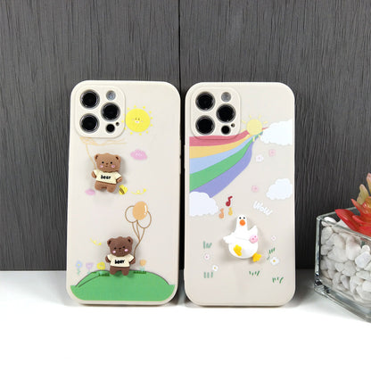 Suitable For Iphone12 Three-dimensional Brown