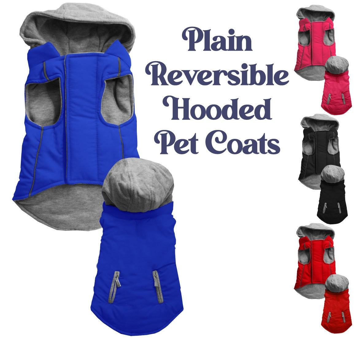 Pet Dog & Cat Reversible Hooded Coat